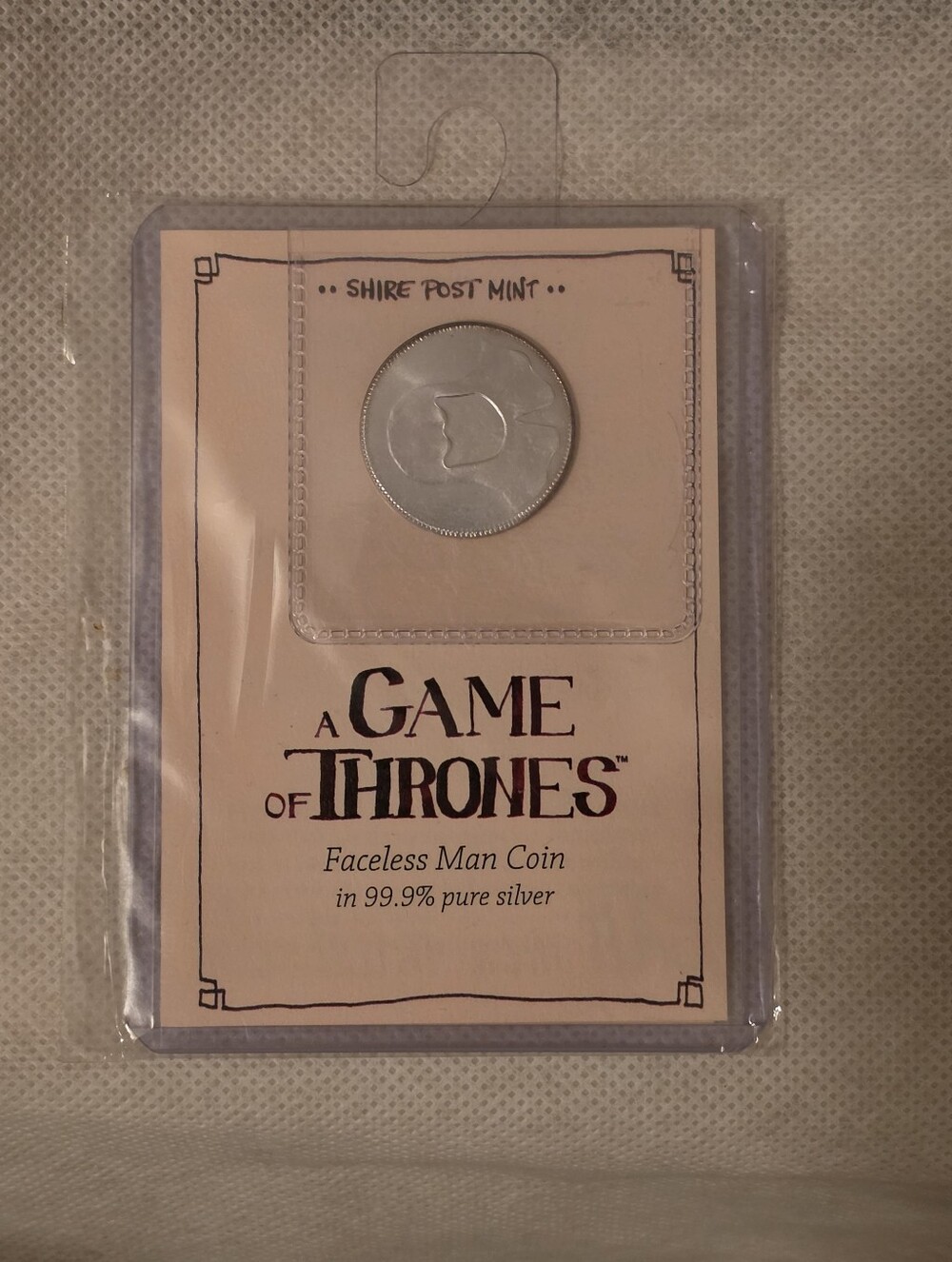 Game of Thrones Faceless Man .999 Silver Coin – Shire Post Mint – Factory Sealed